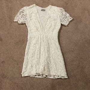 Deep V Lace Skater Dress